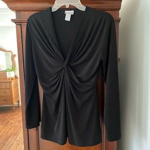 Chico’s black twist front top, size 0.